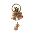 Christmas Decoration Wall Hanging Jingle Bell with Baubles Gold Glitter 22 X 12cm 1pc
