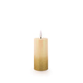 LED Pillar Candle Gold Glittered Warm Yellow Light 11cm 1pc