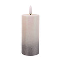 LED Pillar Candle Silver Glittered Warm Yellow Light 11cm 1pc
