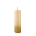 LED Pillar Candle Gold Glittered Warm Yellow Light 16cm 1pc
