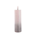 LED Pillar Candle Silver Glittered Warm Yellow Light 16cm 1pc