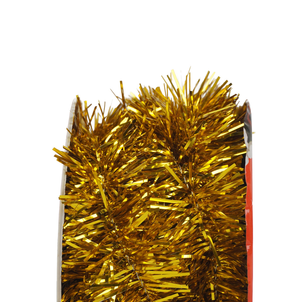 Christmas Tinsel Wired Garland Metallic Gold 5m 1Roll