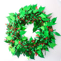 Christmas Wreath Holly Leaves Red & Green 30cm Dia 1pc