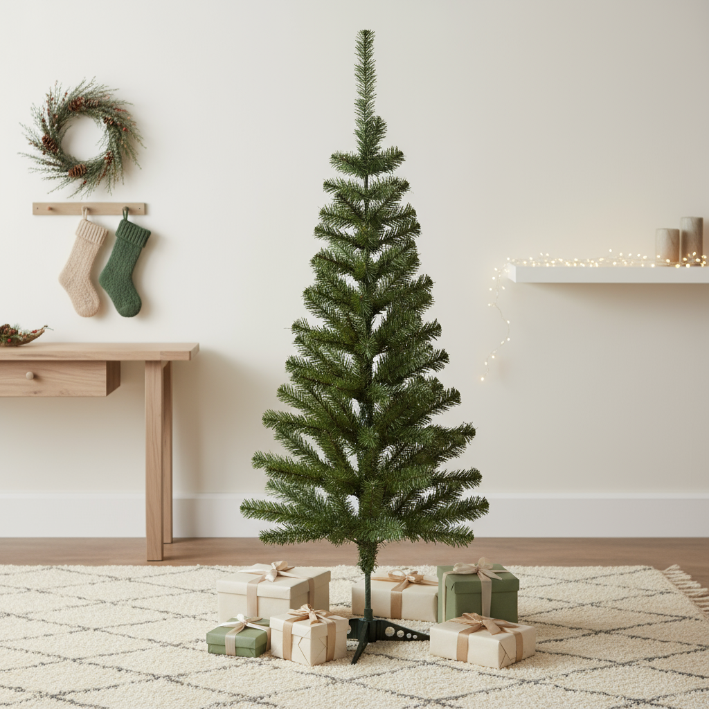 4 Feet - Christmas Festive Tree 100 Branches 1pc  (Ornaments Combo)