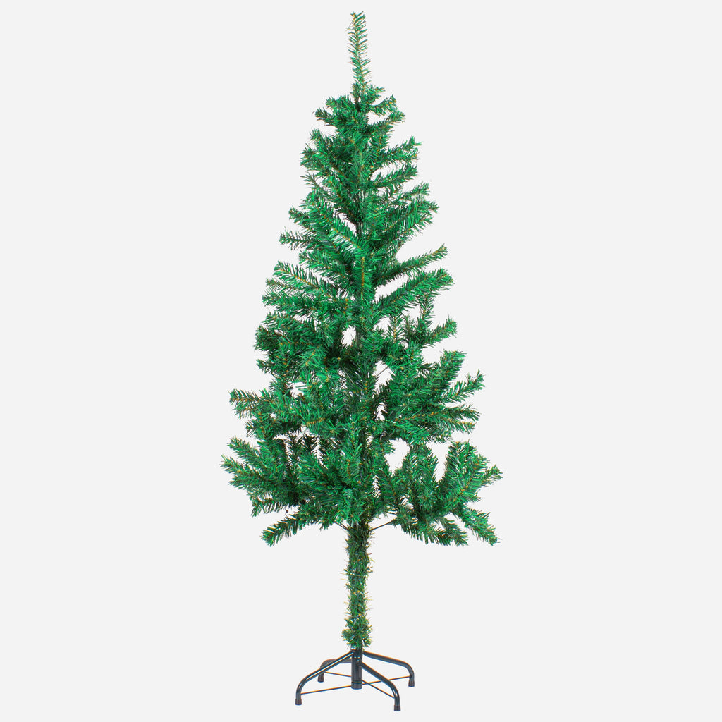 5 Feet - Christmas Festive Tree with Metal Stand 280 Branches (150cm) 1pc  (Ornaments Combo)