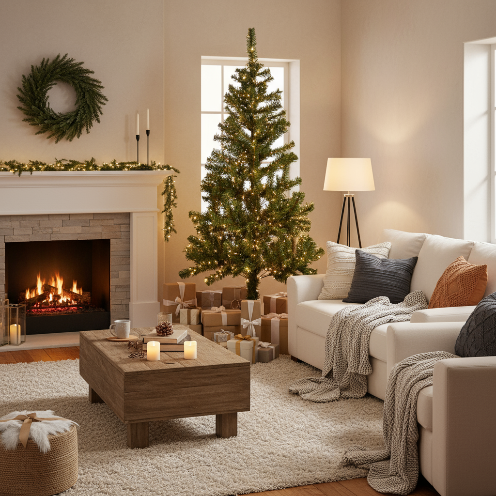5 Feet - Christmas Festive Tree with Metal Stand 280 Branches (150cm) 1pc  (Ornaments Combo)