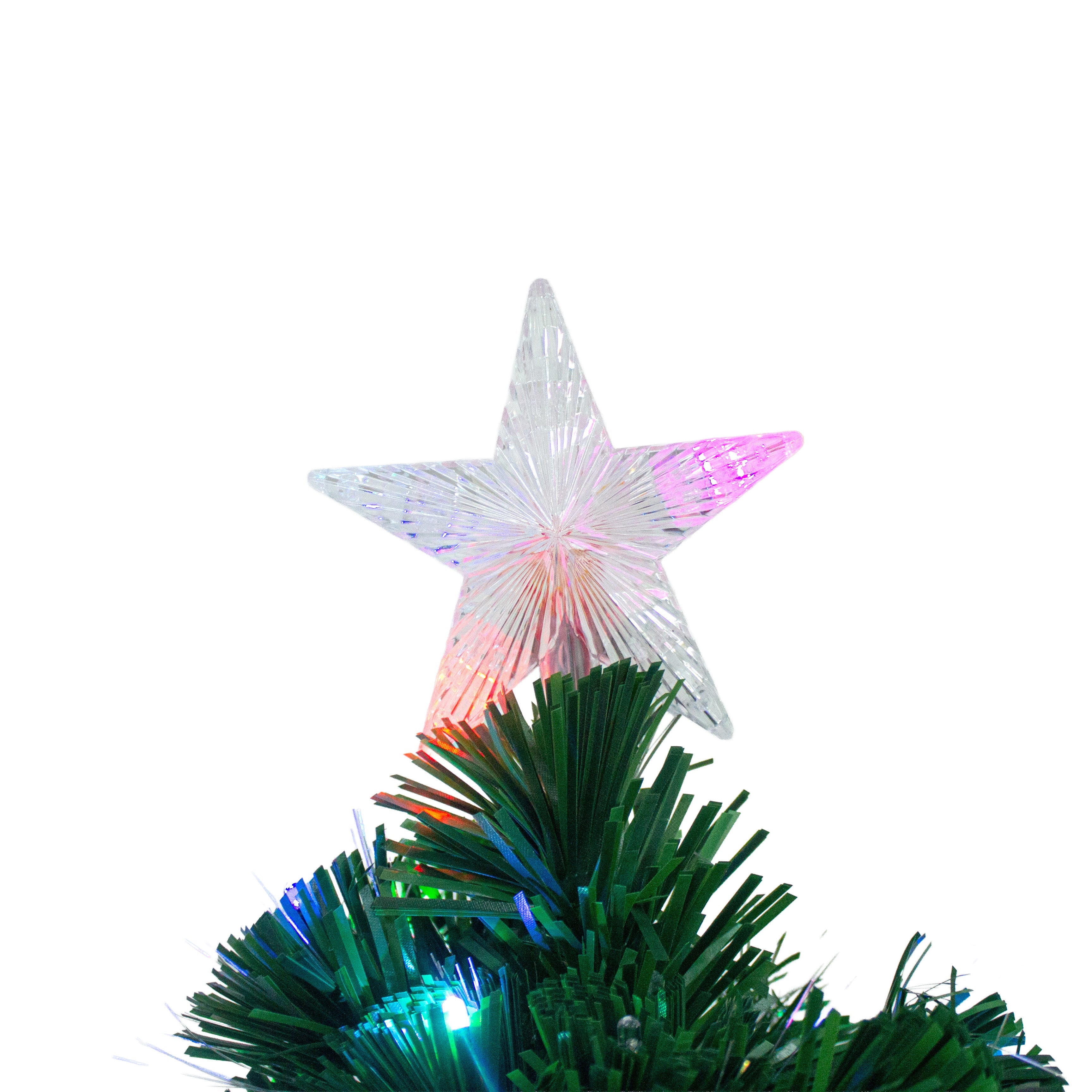 Christmas LED Fibre Optic Tree with Colour Changing Lights & Star 140 Branches 4 Ft (120cm) 1pc