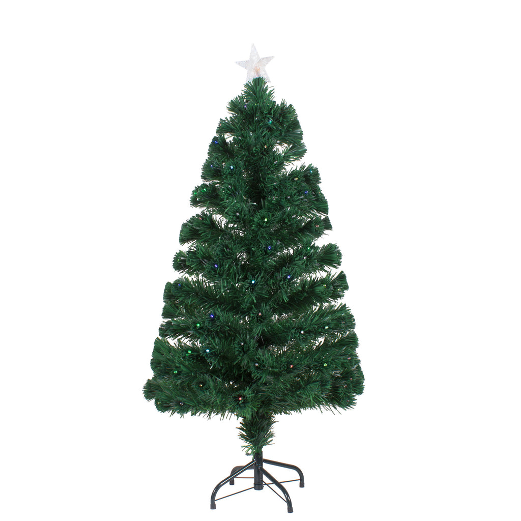 Christmas LED Fibre Optic Tree with Colour Changing Lights & Star 210 Branches 6 Ft (180cm) 1pc