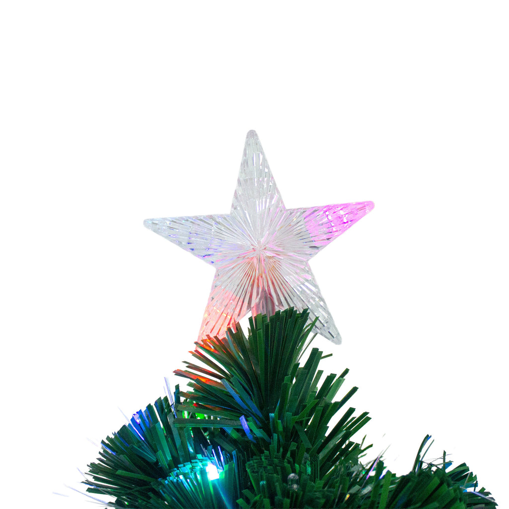 Christmas LED Fibre Optic Tree with Colour Changing Lights & Star 210 Branches 6 Ft (180cm) 1pc