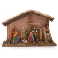 Christmas Wooden Crib Nativity scene with figurines 30 X 20cm 8pcs1 Box