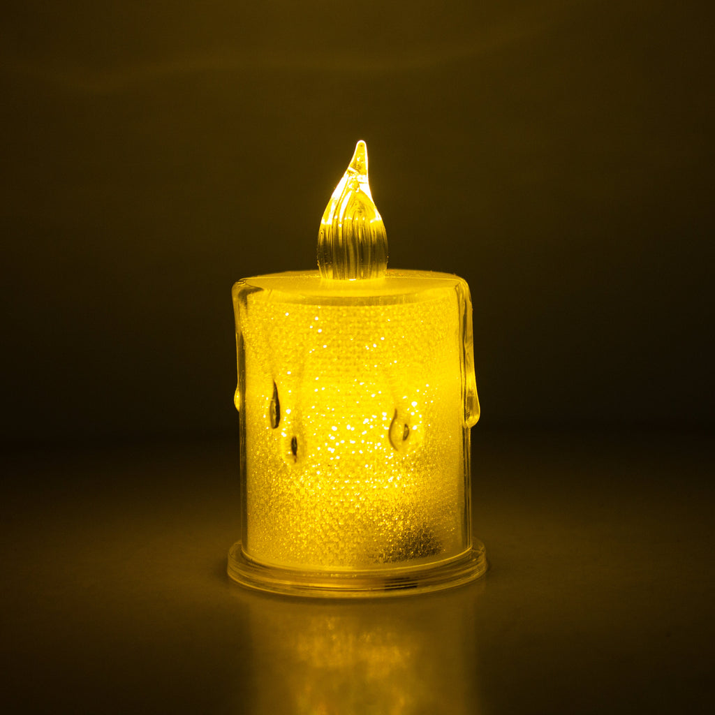Smokeless Crystal Acrylic LED Candles Warm light 6.7cm 1pc