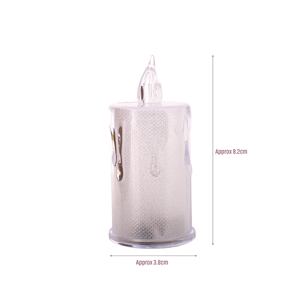 Smokeless Crystal Acrylic LED Candles Warm light 7.6cm 1pc