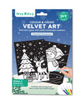 Christmas DIY Velvet Decor Kit Cheerful Snowman Includes 12 Mini Sketch pens and 2 Velvet Boards Approx - 25.7 x16.7 x 2 cm 1Box