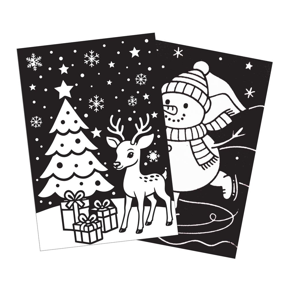 Christmas DIY Velvet Decor Kit Cheerful Snowman Includes 12 Mini Sketch pens and 2 Velvet Boards Approx - 25.7 x16.7 x 2 cm 1Box