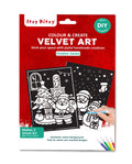 Christmas DIY Velvet Decor Kit Festive Santa Includes 12 Mini Sketch pens and 2 Velvet Boards Approx - 25.7 x16.7 x 2 cm 1Box
