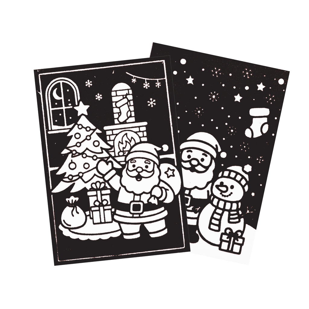 Christmas DIY Velvet Decor Kit Festive Santa Includes 12 Mini Sketch pens and 2 Velvet Boards Approx - 25.7 x16.7 x 2 cm 1Box