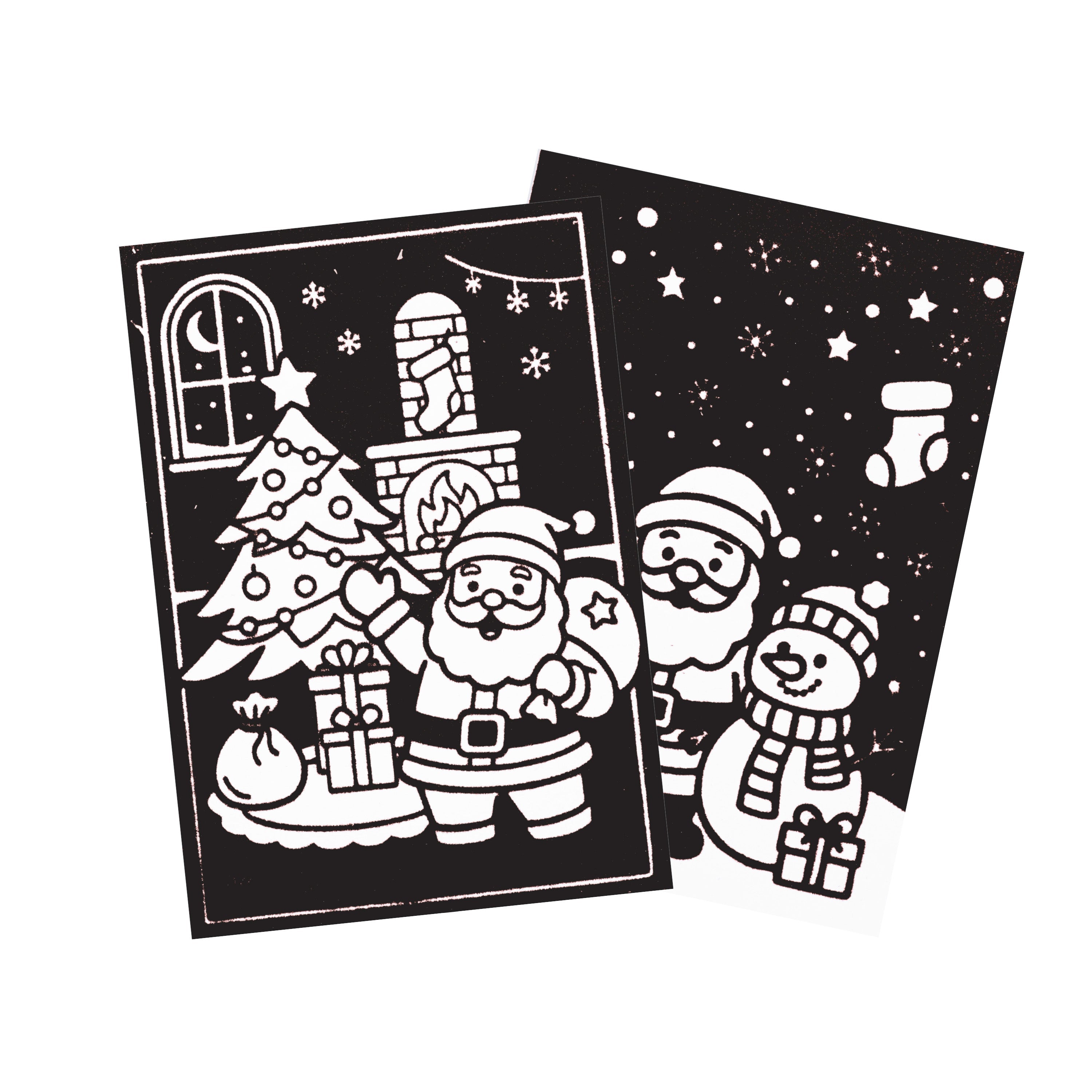 Christmas DIY Velvet Decor Kit Festive Santa Includes 12 Mini Sketch pens and 2 Velvet Boards Approx - 25.7 x16.7 x 2 cm 1Box