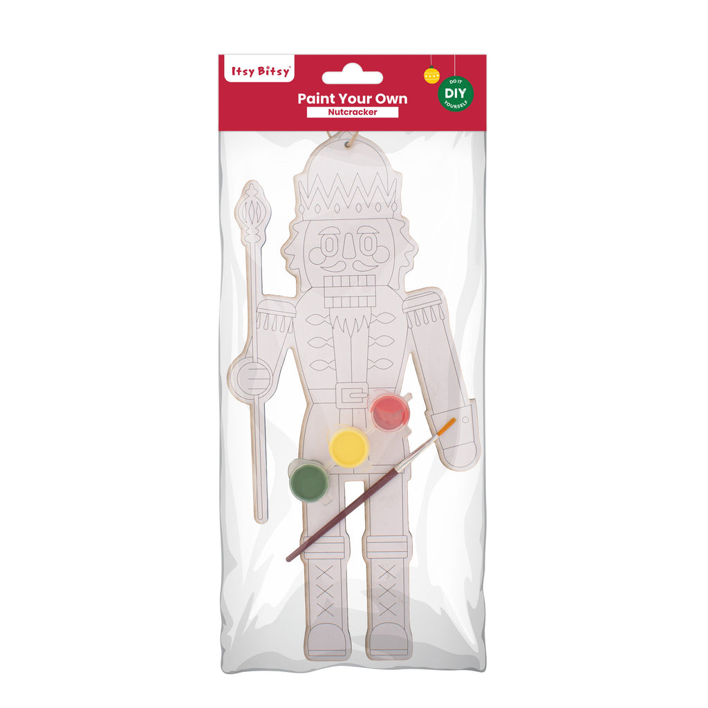 DIY Pre Printed Nutcracker Hanging with Paints and brush 1Pack