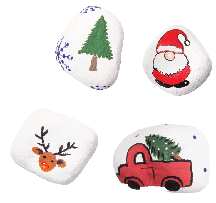 DIY Christmas Rock Painting Kit Makes-4 1 Box