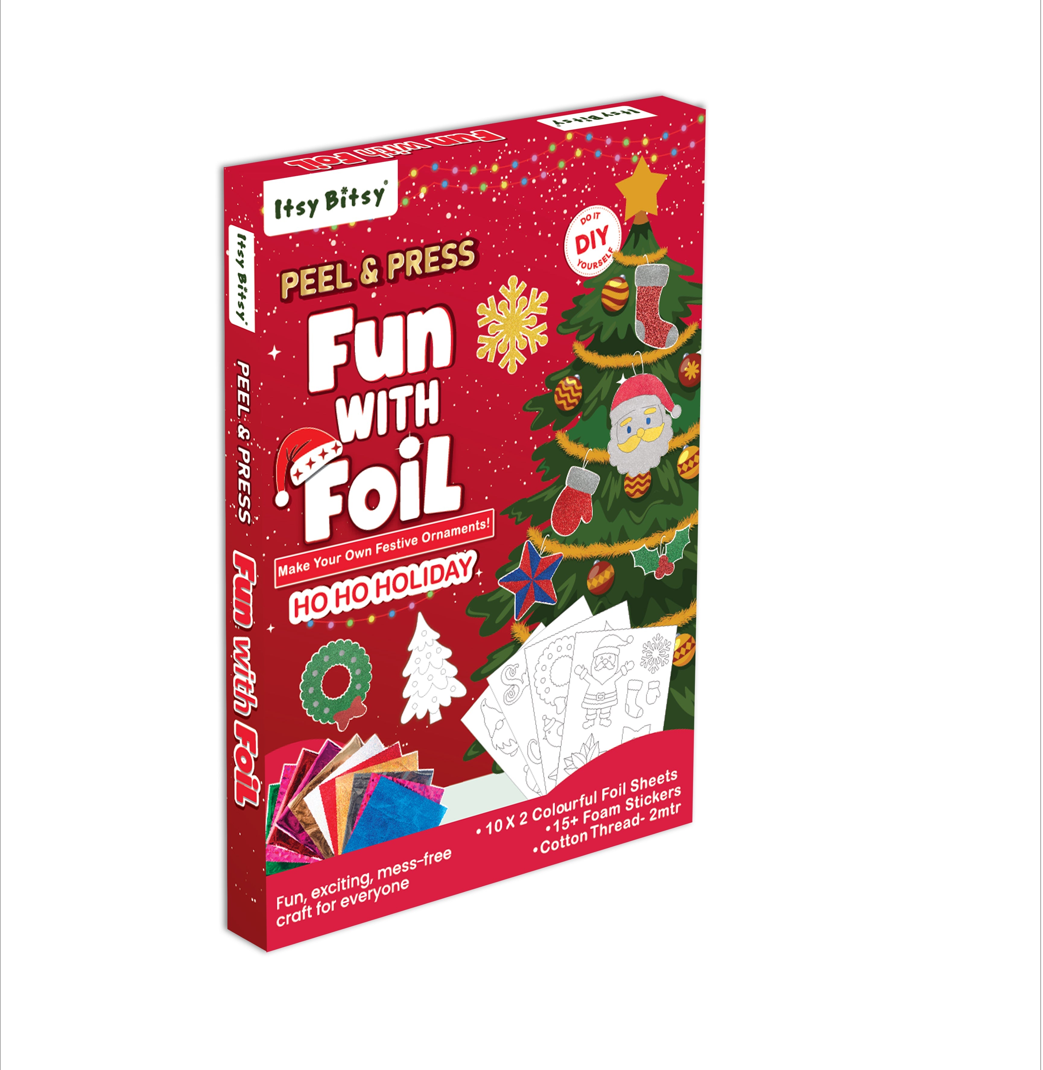 DIY Peel and Press Foil with Fun Kit Ho Ho Holiday 4pc Approx 23.8 x16.7 x 2.8 cm 1 Box