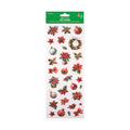 Christmas Peel Off Foil Stickers Festive Poinsettia Approx 12.20 x 5.11inch 1 Sheet