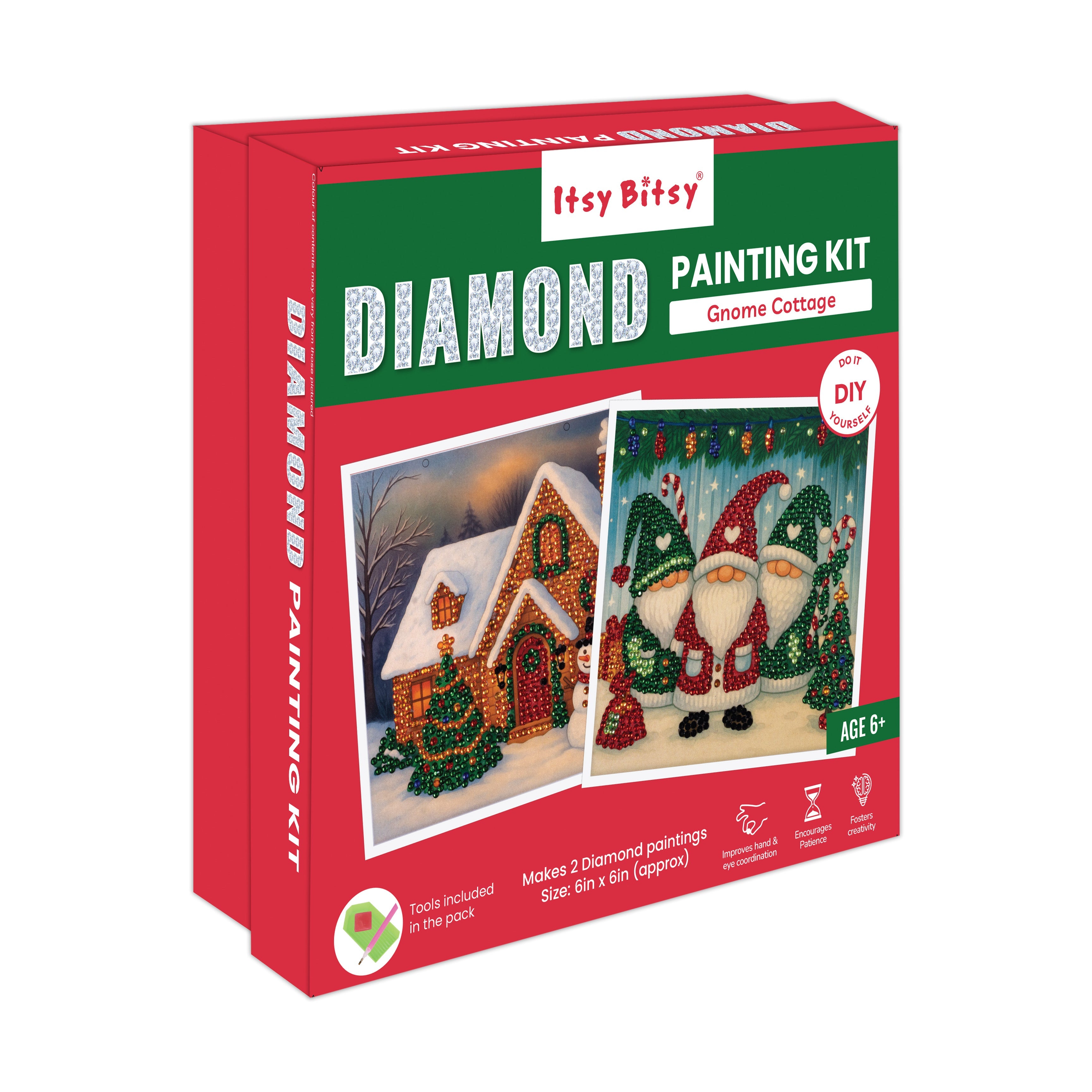 Christmas DIY Diamond Painting Kit Gnome Cottage Makes-2 1Box