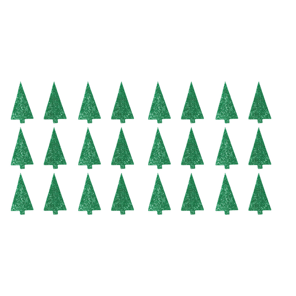 Christmas Self Adhesive Sparkle Fun Foam Shape Pine Green 24pc