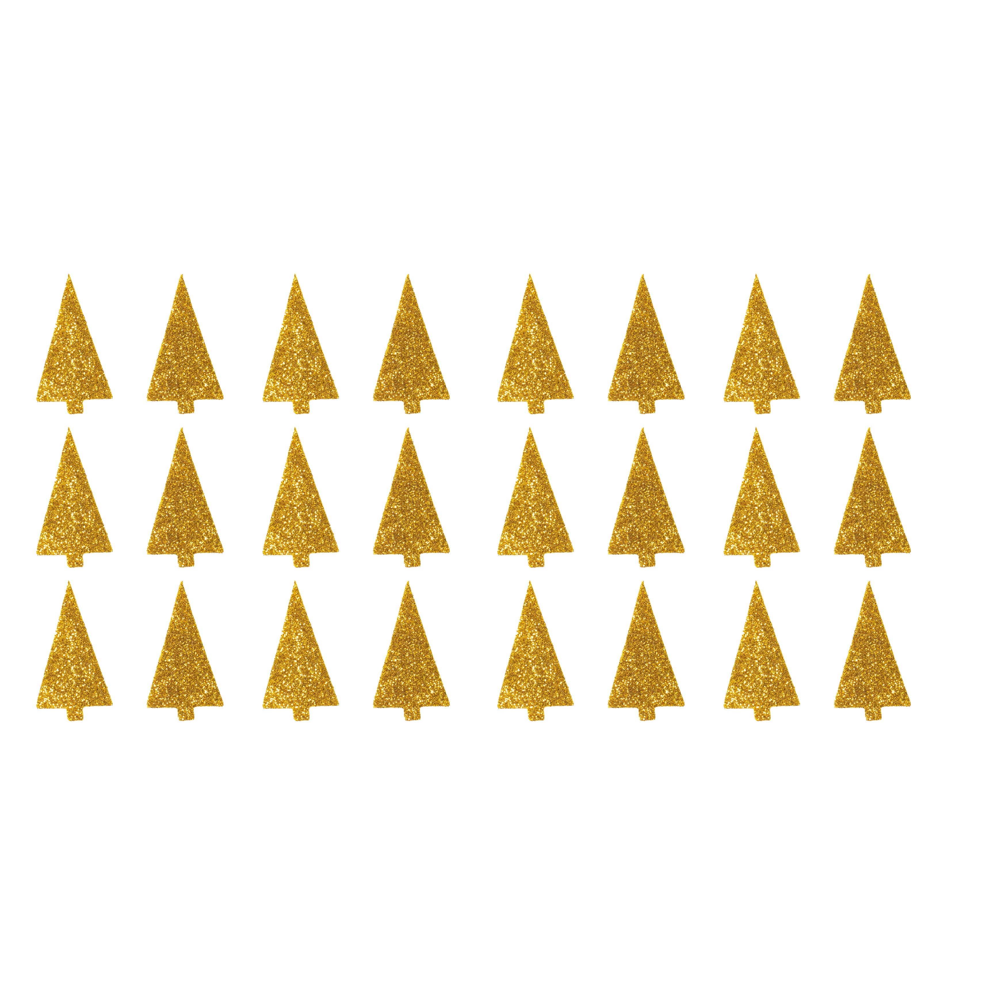 Christmas Self Adhesive Sparkle Fun Foam Shape Pine Gold 24pc