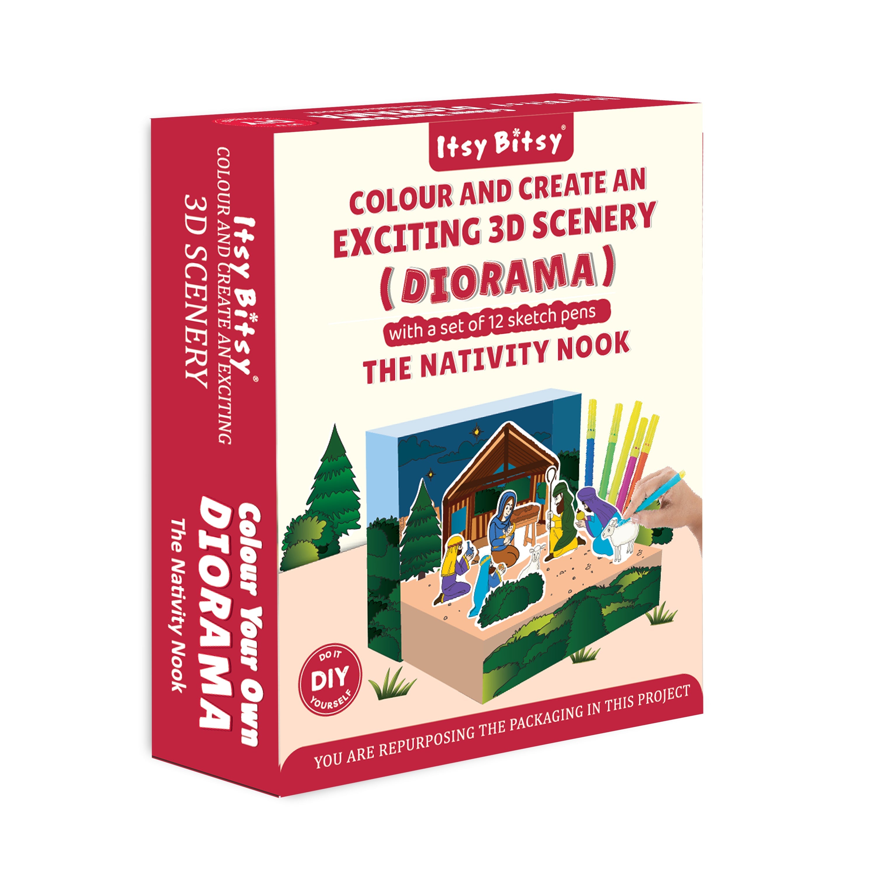 Colour & Create 3D Diorama Kit The Nativity Nook 1Box