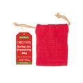 Burlap Joy Drawstring Bag Red Approx 3.5 x 4.5inch 1pc