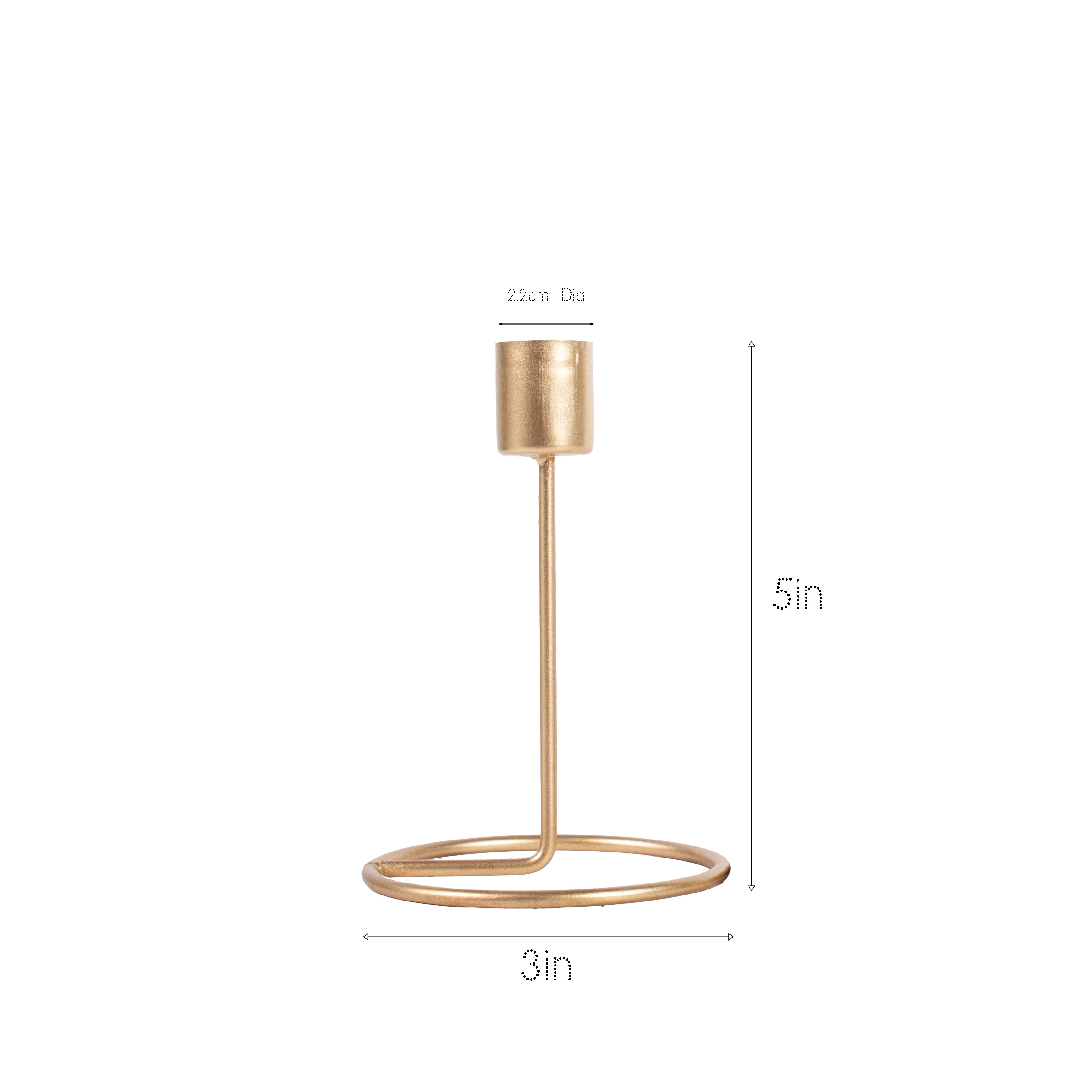 Gold Spiral Candle & Metal Candlestick Holder (Small) Combo