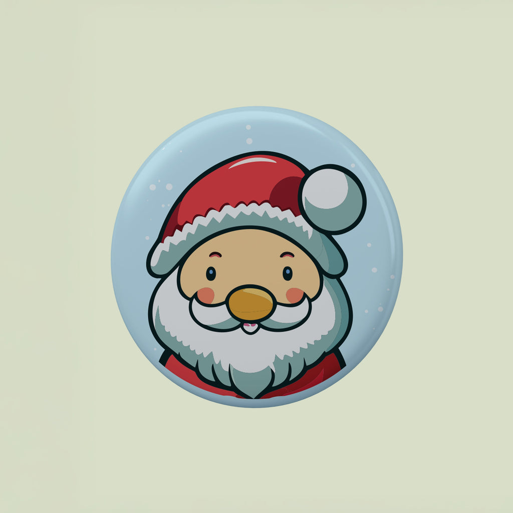 Christmas Metal Pin Badge for Kids & Adults Santa 58mm 1pc
