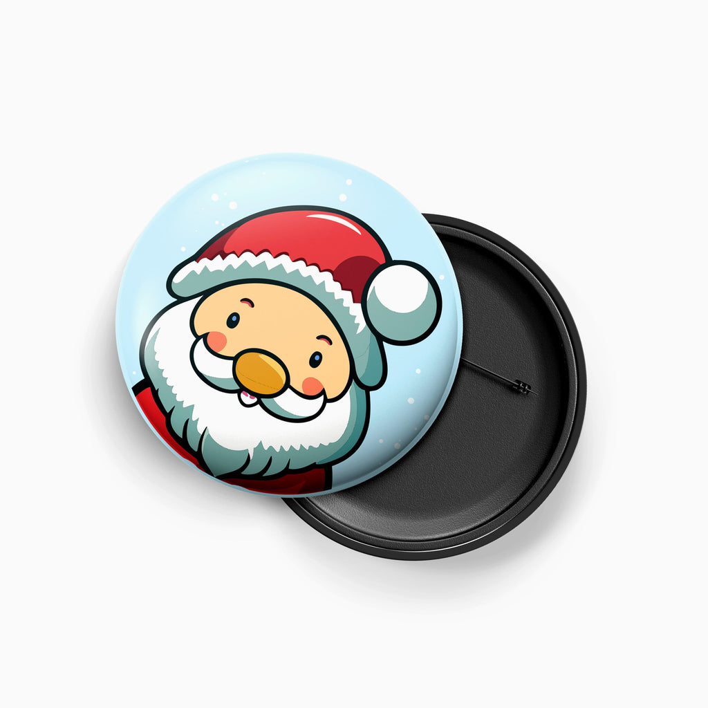 Christmas Metal Pin Badge for Kids & Adults Santa 58mm 1pc
