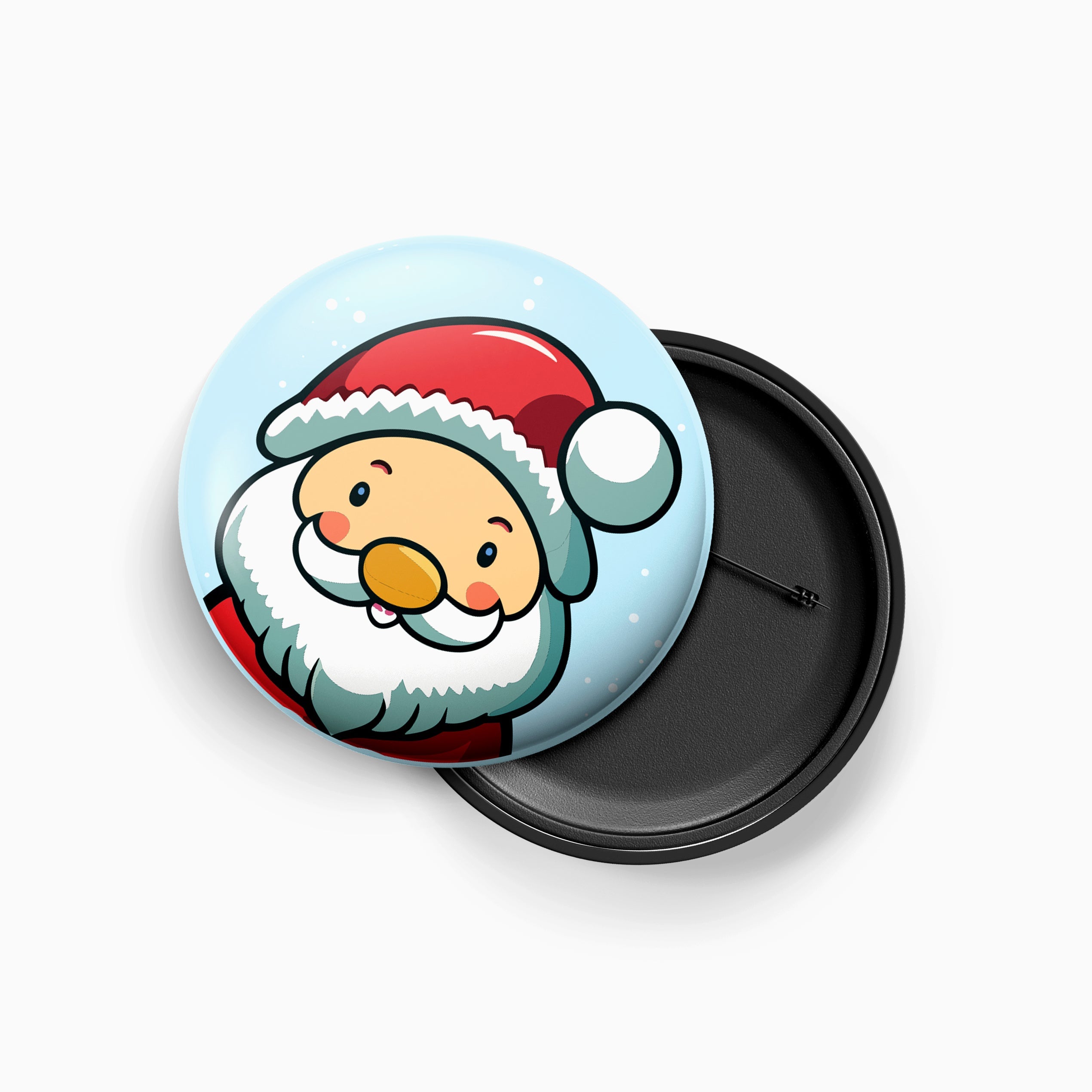 Christmas Metal Pin Badge for Kids & Adults Santa 58mm 1pc