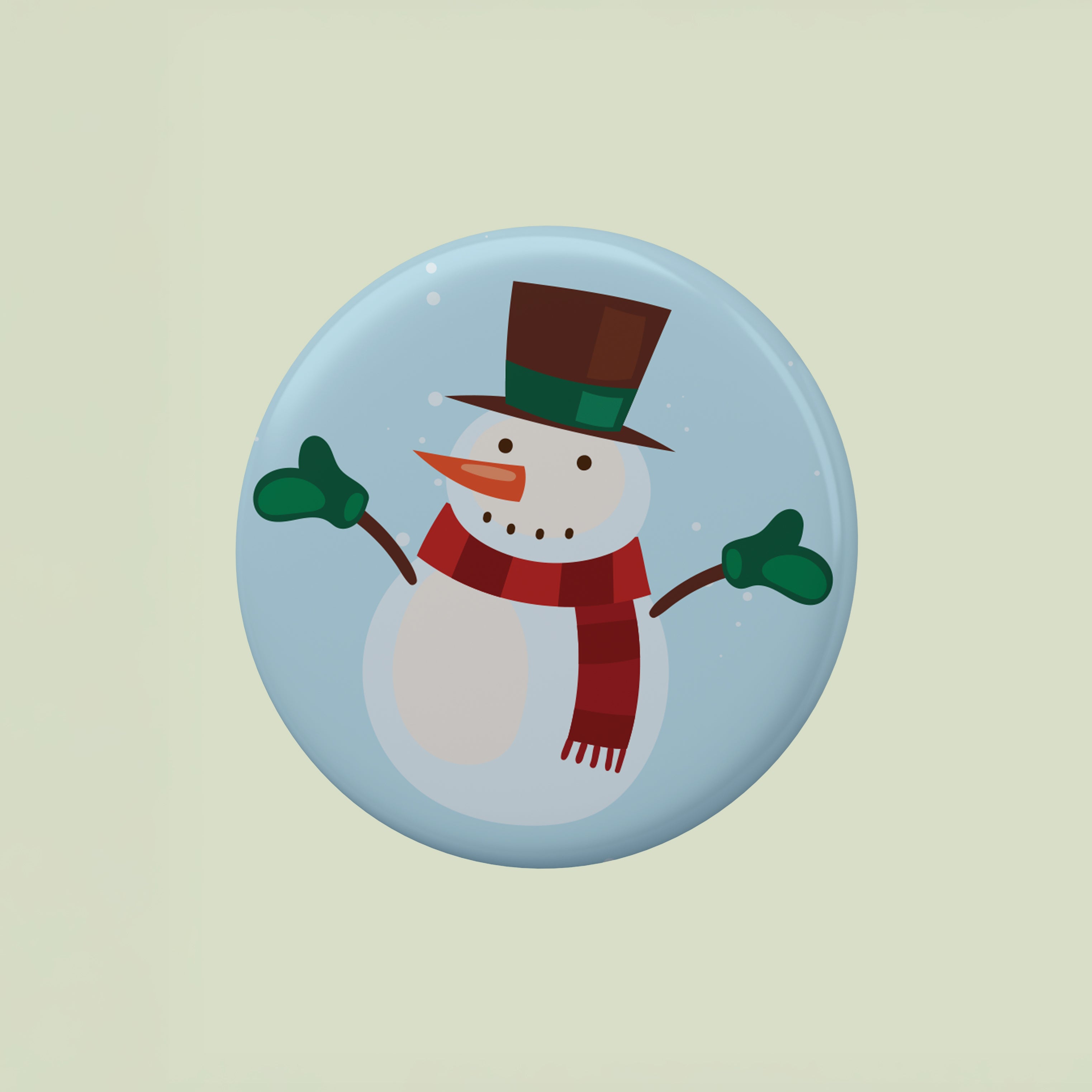 Christmas Metal Pin Badge for Kids & Adults Snowman 58mm 1pc