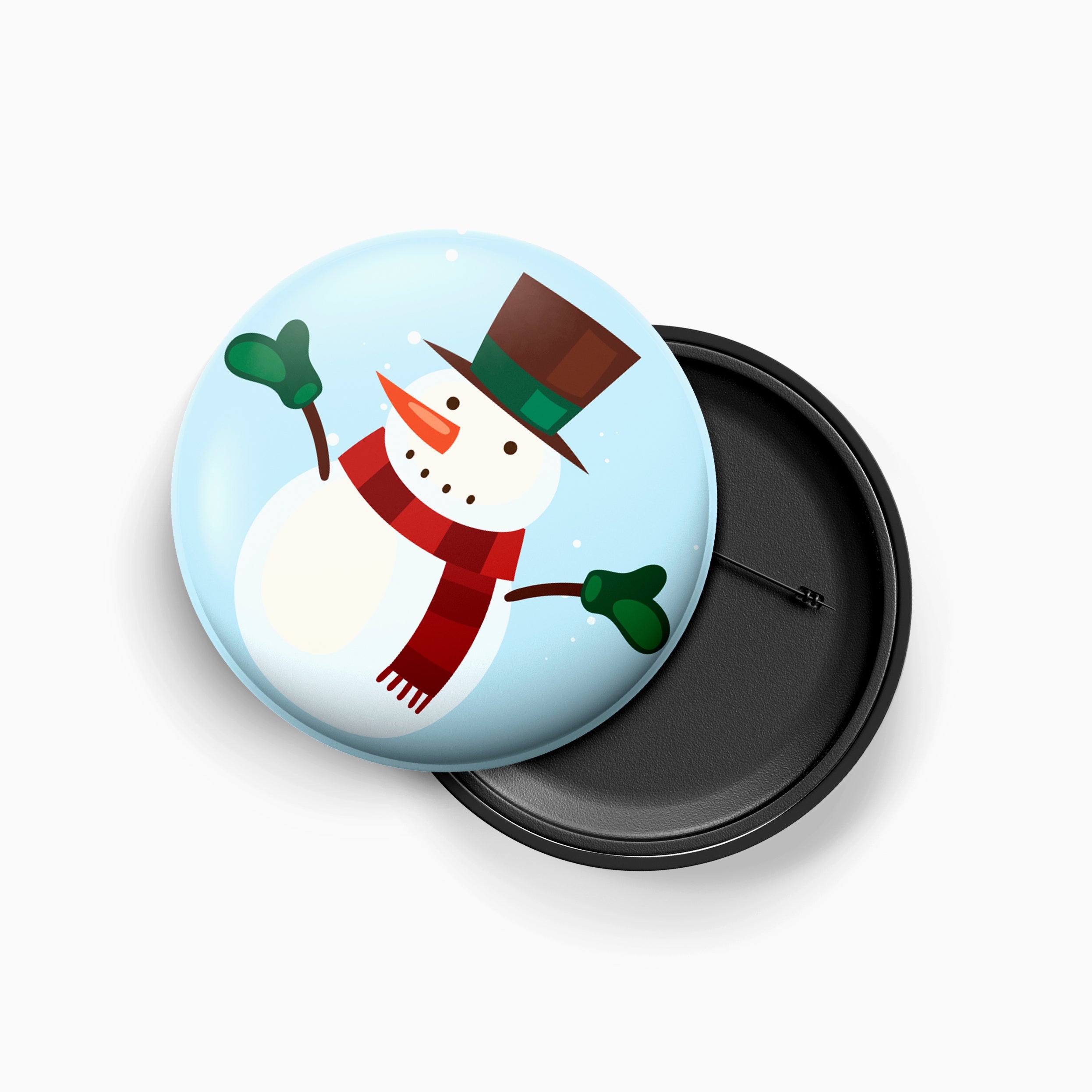 Christmas Metal Pin Badge for Kids & Adults Snowman 58mm 1pc