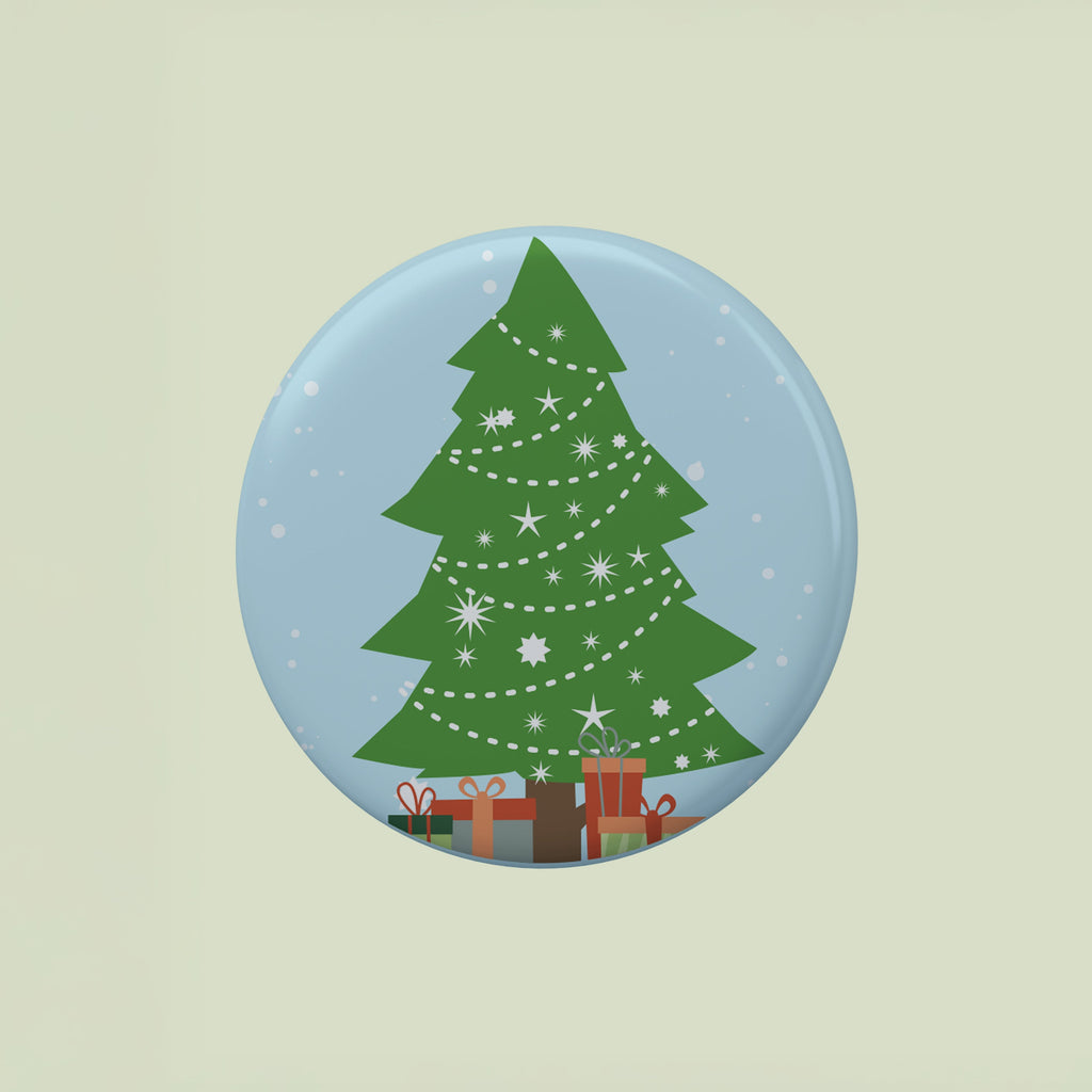 Christmas Metal Pin Badge for Kids & Adults Festive Tree 58mm 1pc