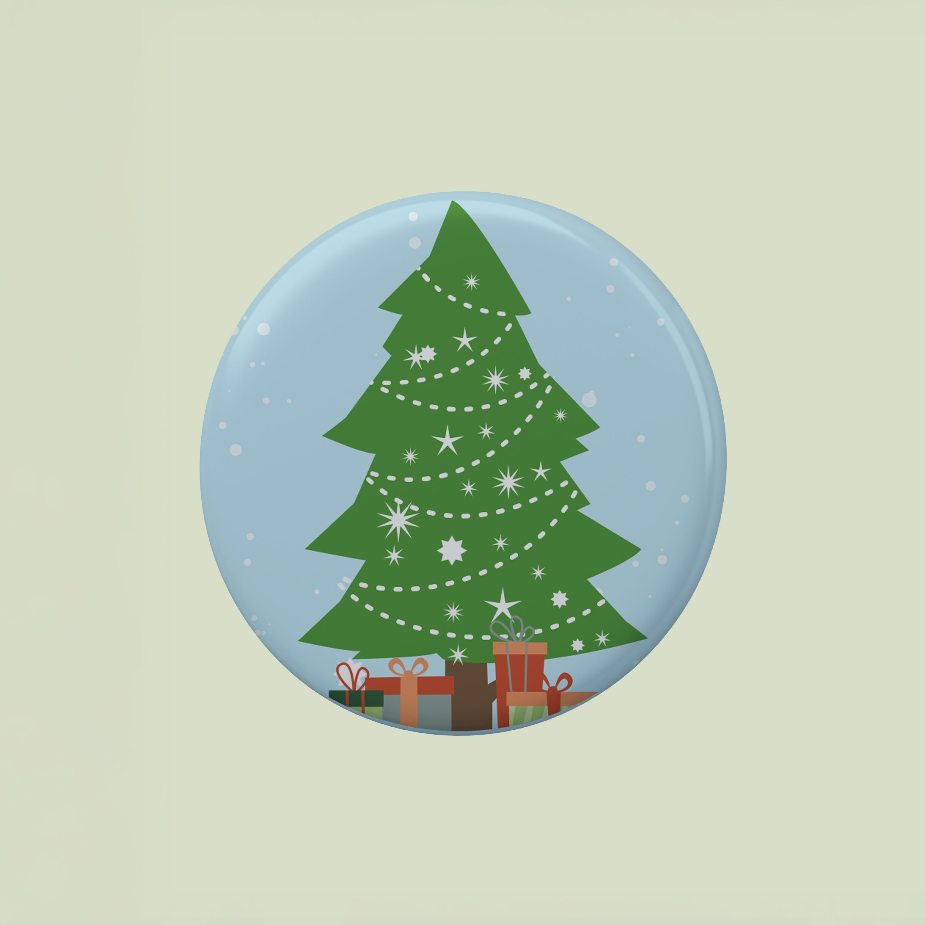 Christmas Metal Pin Badge for Kids & Adults Festive Tree 58mm 1pc