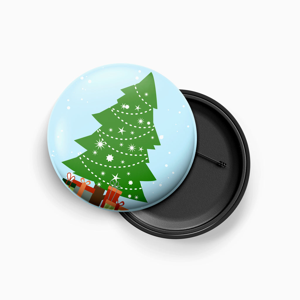 Christmas Metal Pin Badge for Kids & Adults Festive Tree 58mm 1pc