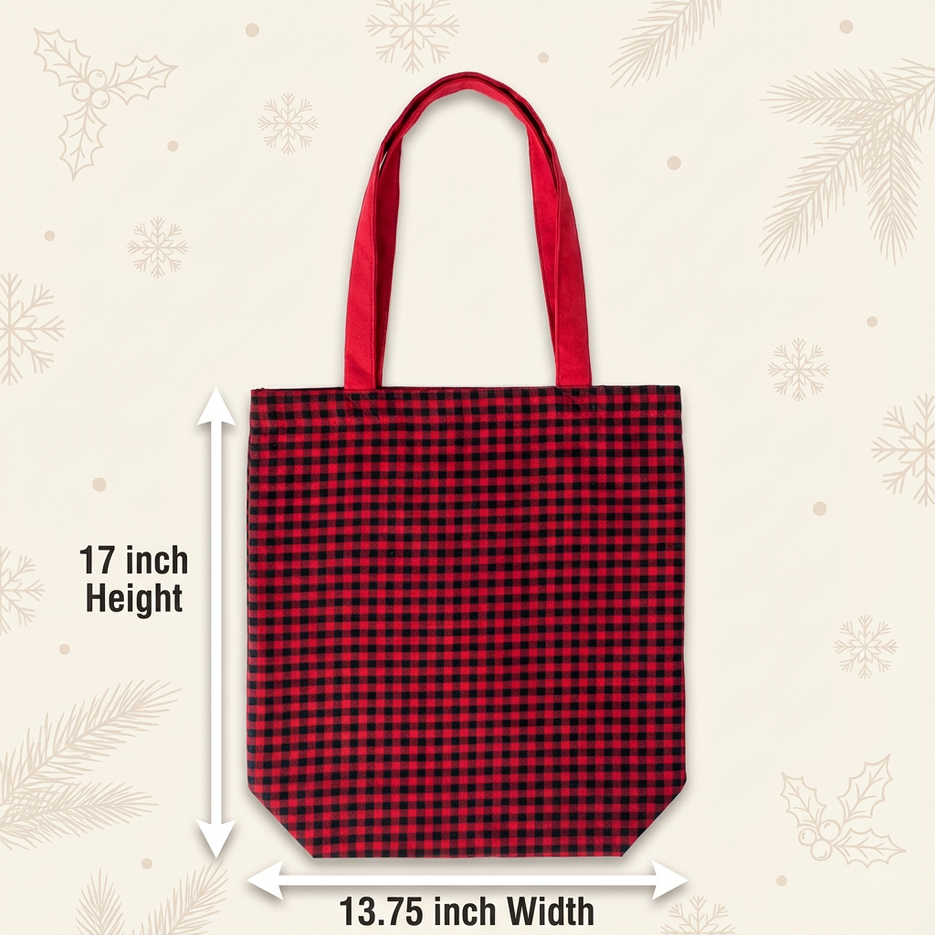 Gingham Tote Bag 15x13.75inch 1pc