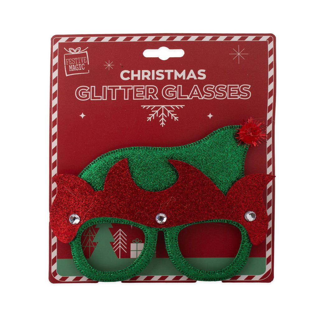 Christmas Glitter Santa Face Eye Glasses/Goggles Adult and Kids 1pc