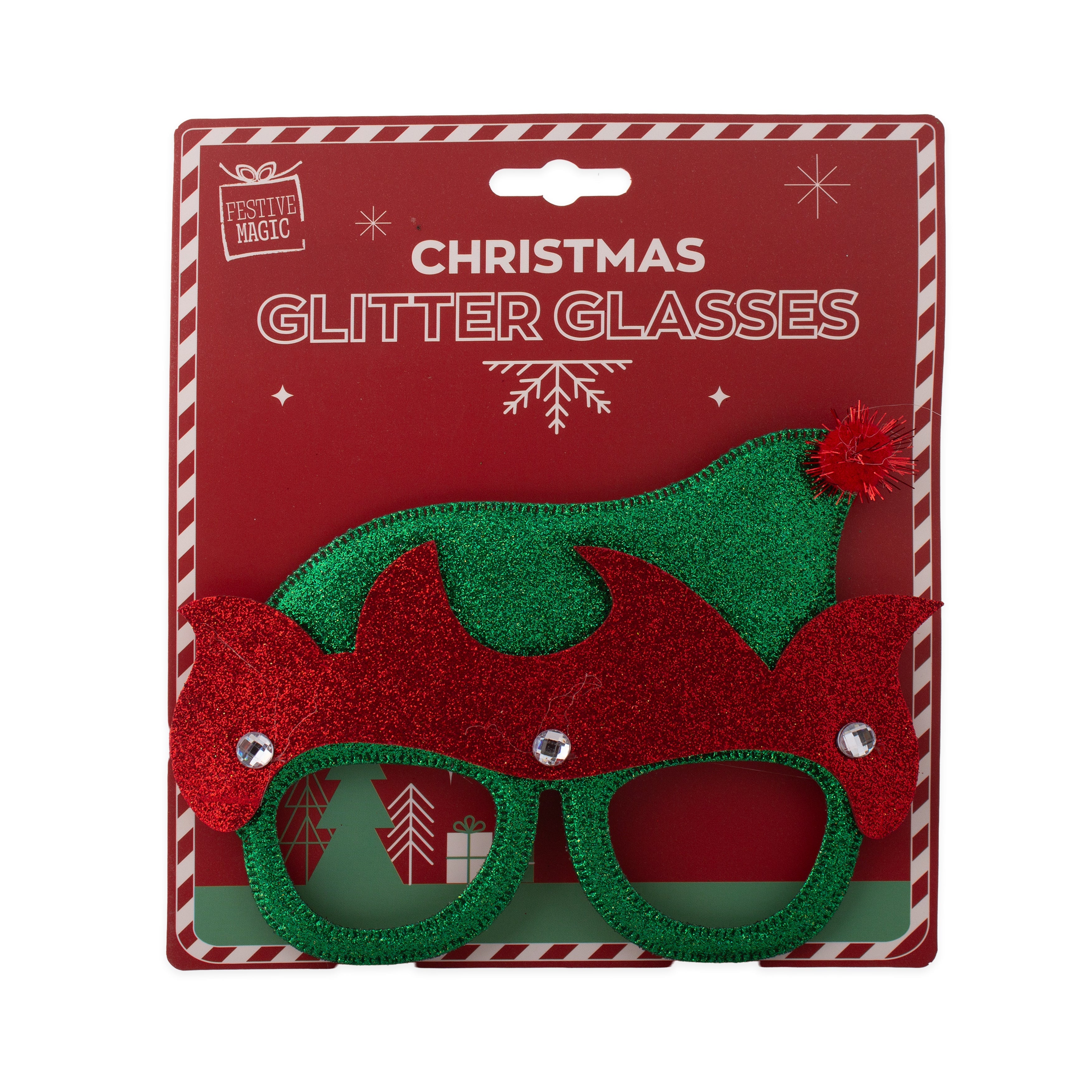 Christmas Glitter Santa Face Eye Glasses/Goggles Adult and Kids 1pc