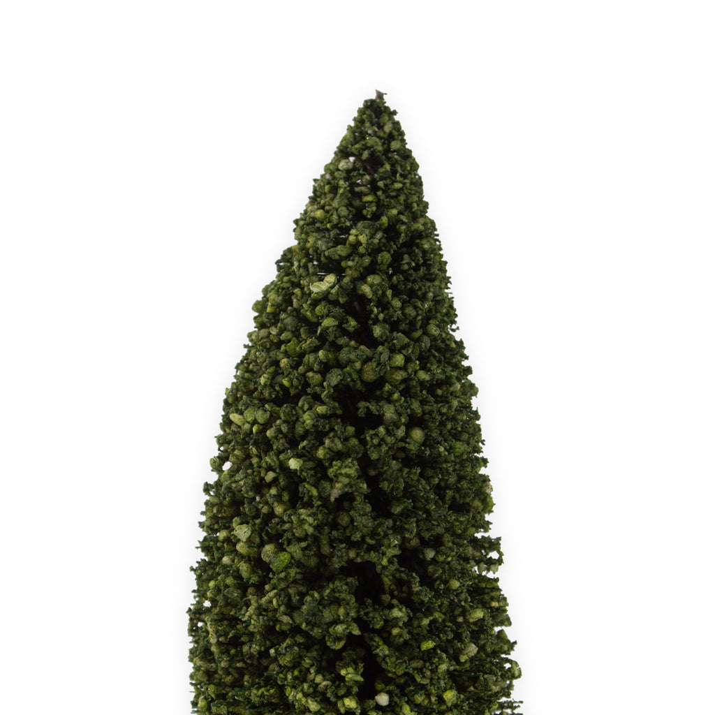 Flocked Bristle Tree with White Base Green 14cm 1pc