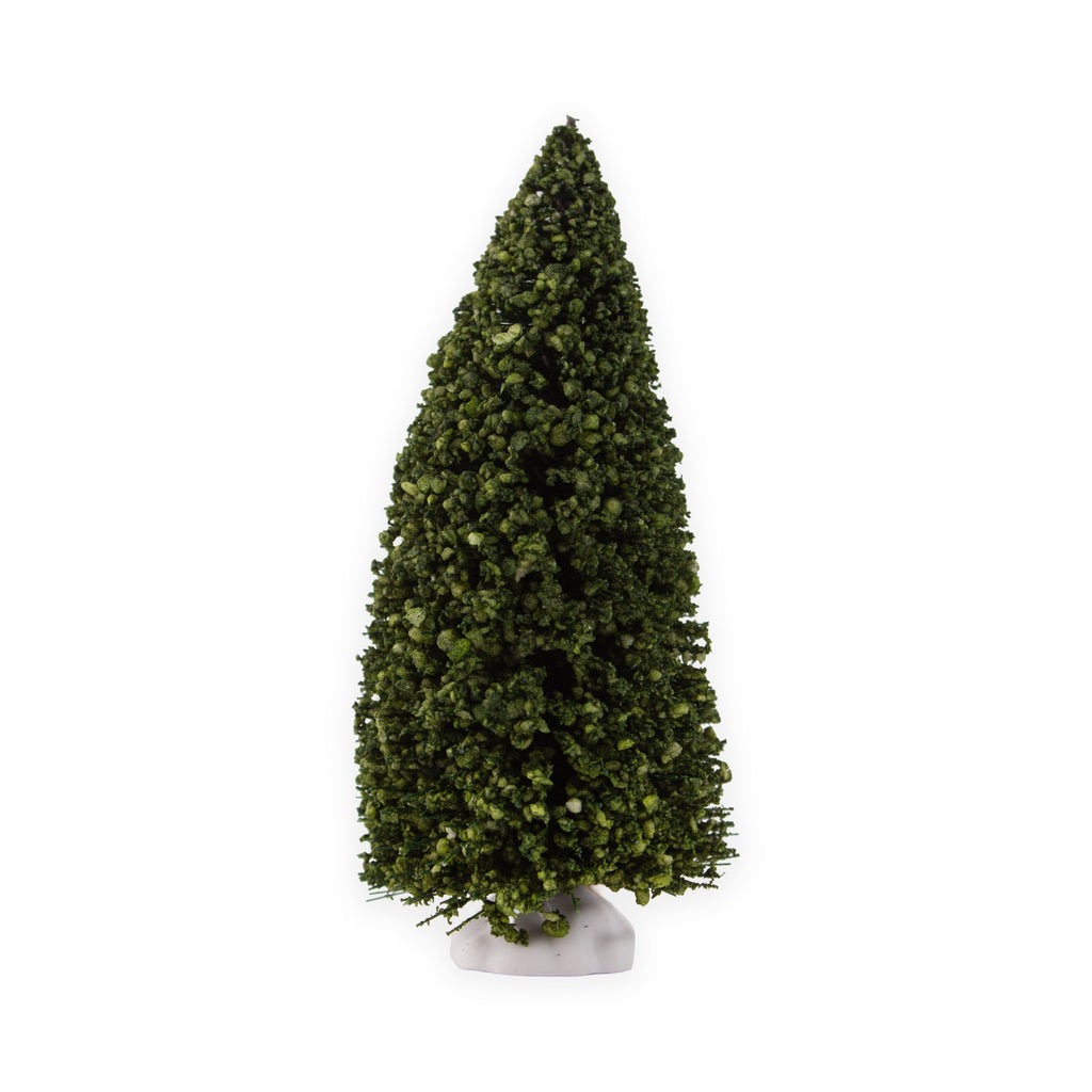 Flocked Bristle Tree with White Base Green 14cm 1pc