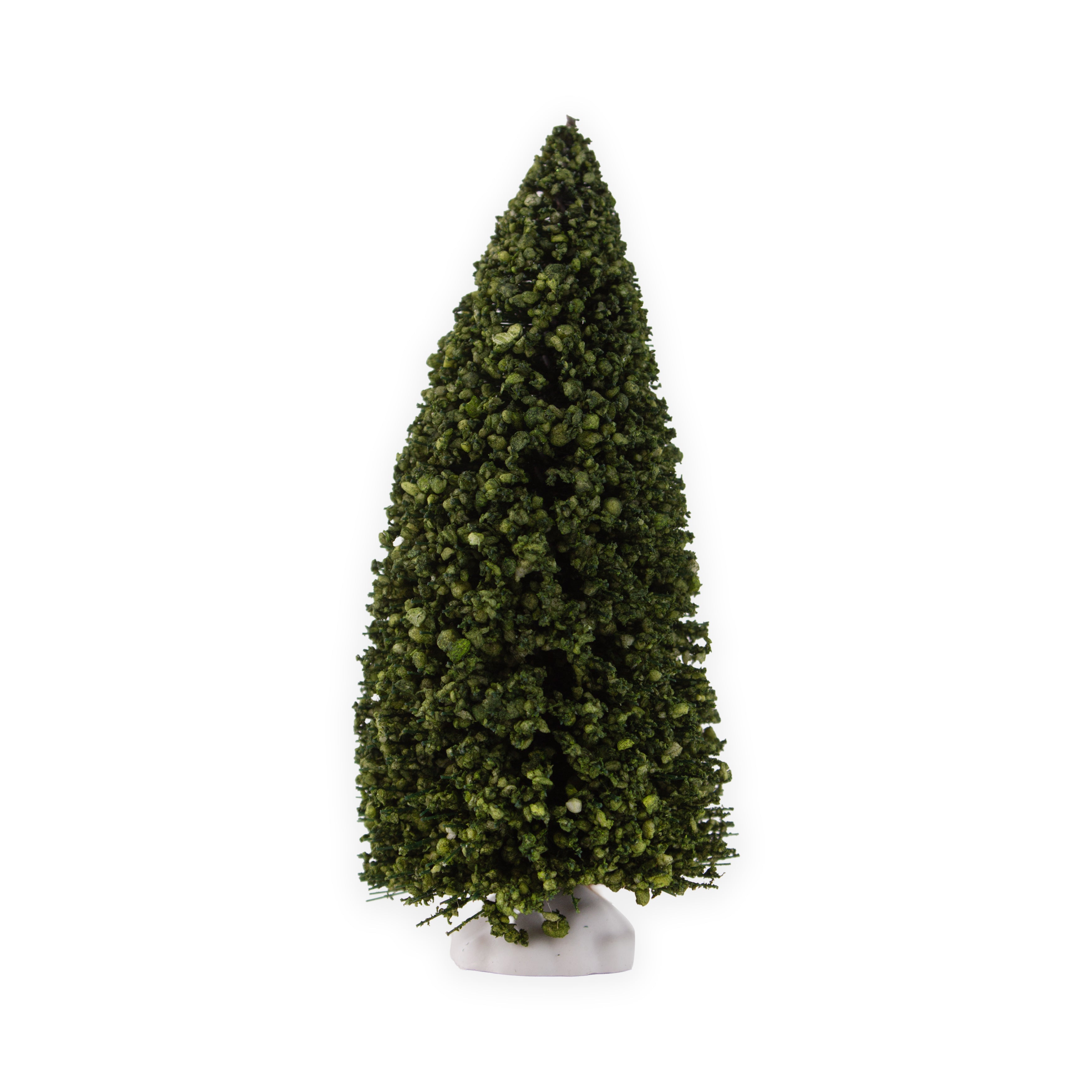 Flocked Bristle Tree with White Base Green 14cm 1pc