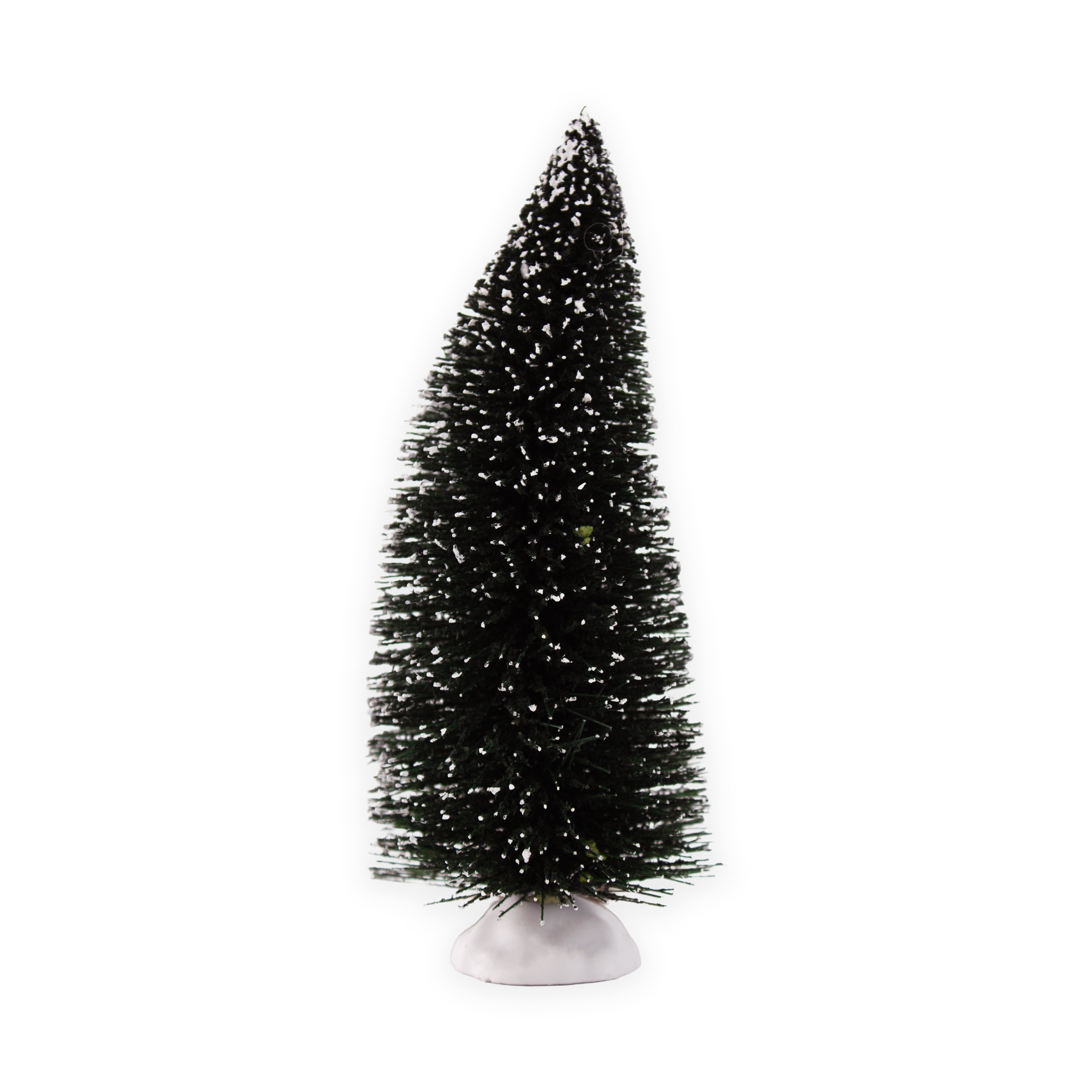 Flocked Bristle Tree with White Base Pine Tree With Snow 14cm 1pc