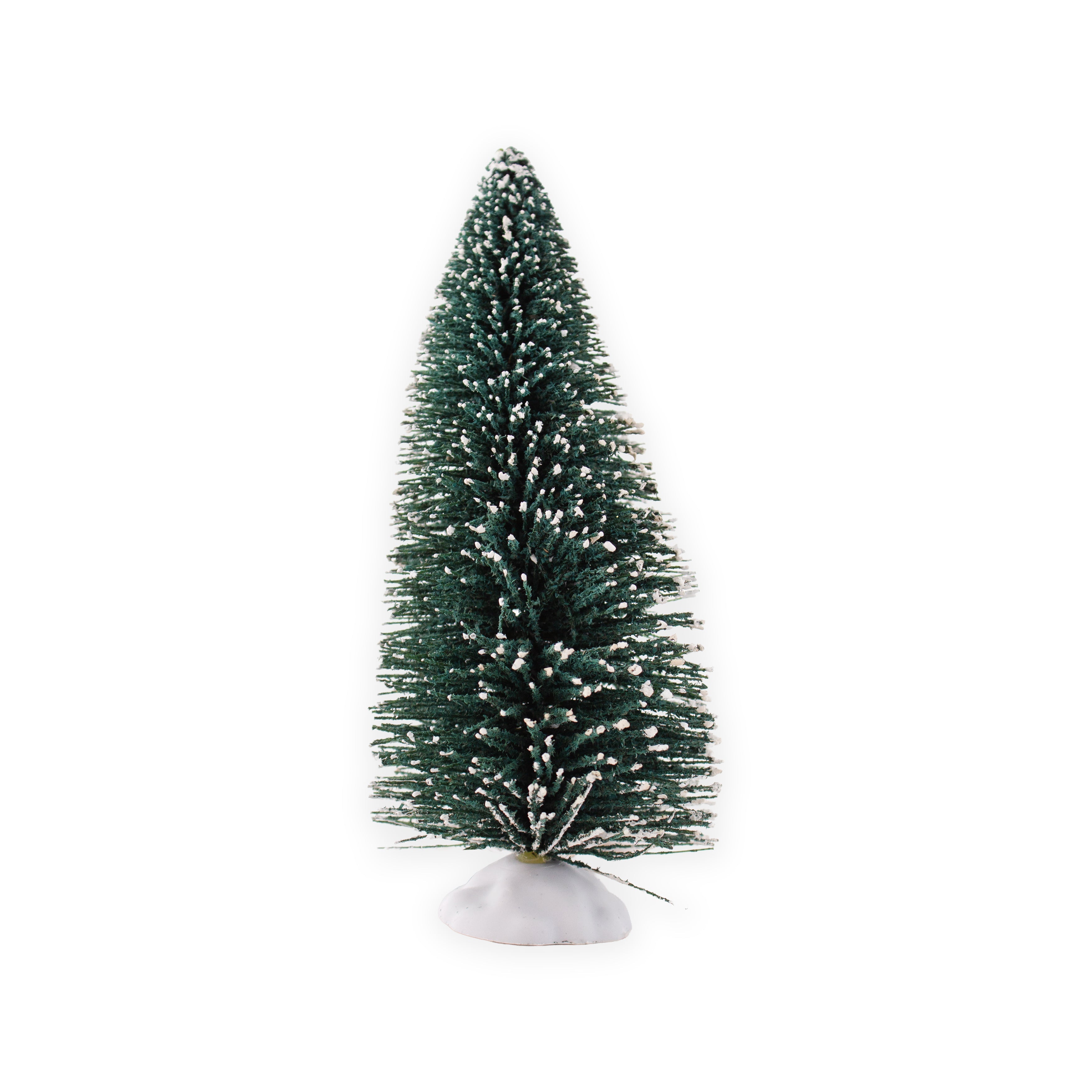 Flocked Bristle Tree with White Base Pine Green Tree With Snow 14cm 1pc