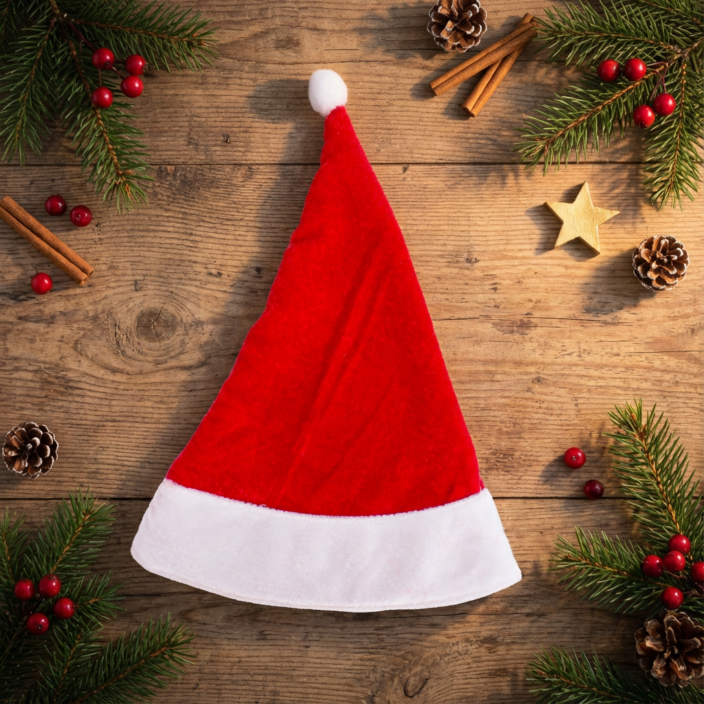 Christmas Santa Cap Satin Small 10 x 12inch 1pc