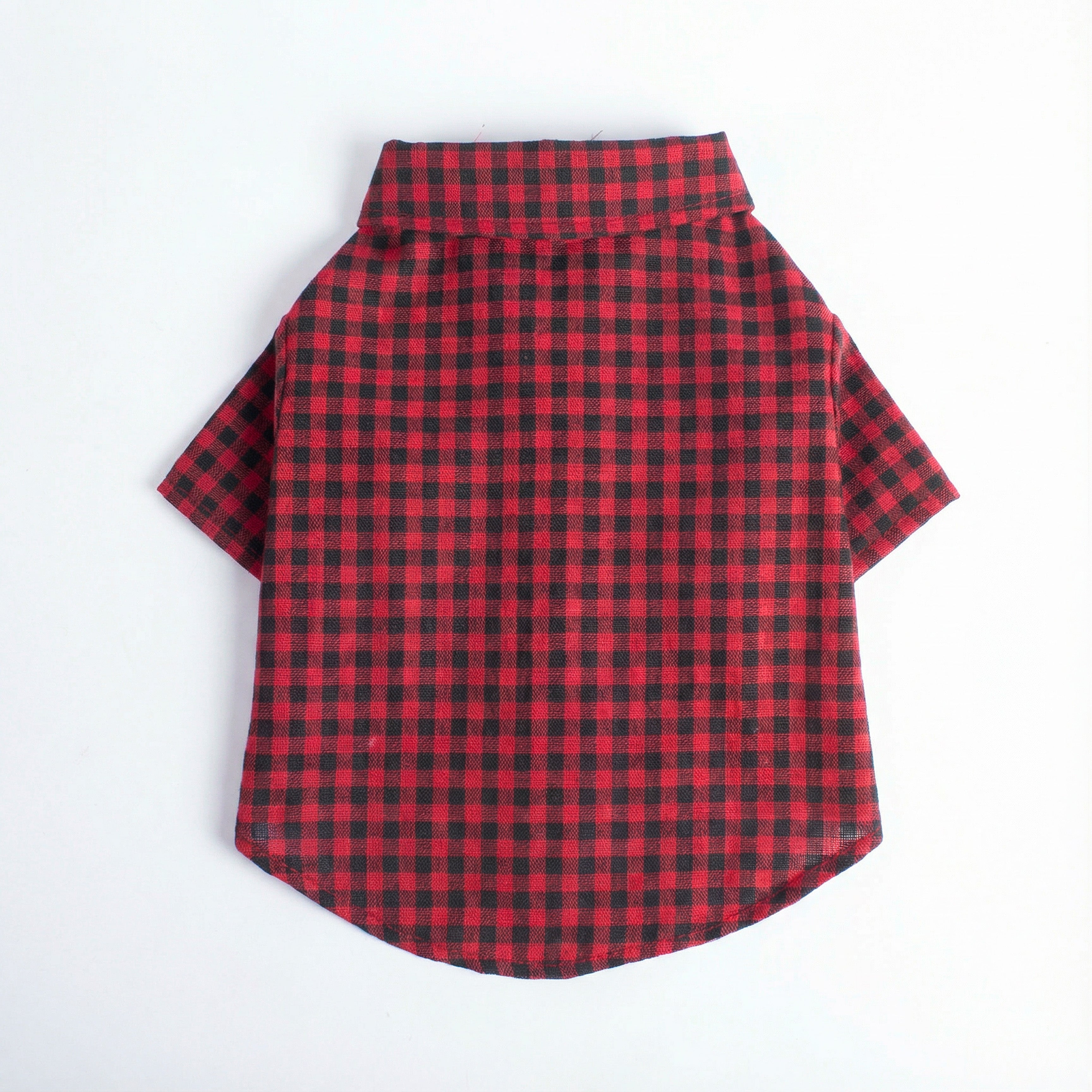 Cotton Dog Shirt Black & Red Gingham Small 3 To 8kg 1pc