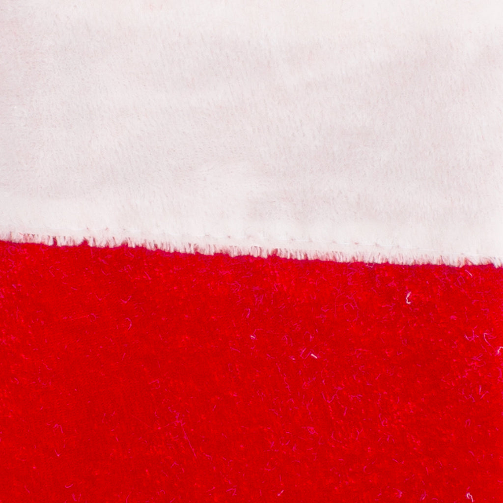 Velvet Stocking Red and white 25 X 13 - 1pc